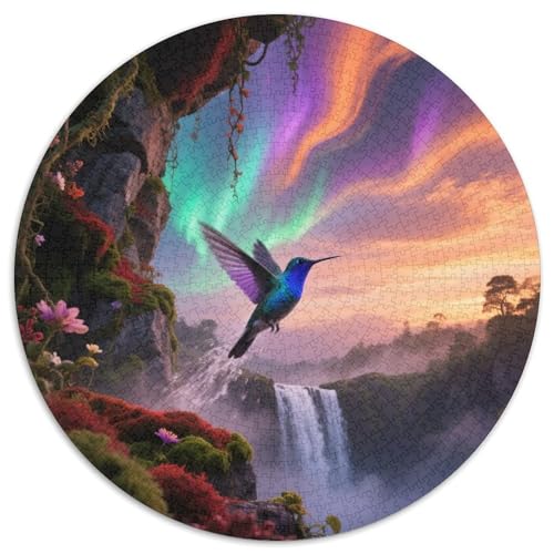 Blaue Kehle Kolibri1000 Stück Rundes Puzzle Mittlere Komplexität Für Alle Altersgruppen Logisches Denken Mehrfacher SpaßVogel Heimdekoration Familienzeit 1000pcs (67.5x67.5cm) von QEVAWPAE