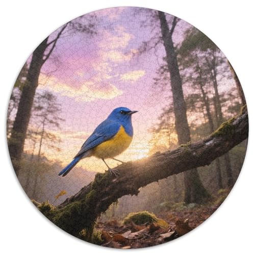 Blauflügelter Warbler1000 Stück Rundes Puzzle Anregend Und Unterhaltsam Für Puzzlefans Aufmerksamkeit KonzentrationVogel Puzzle Ecke Geschenkewahl 1000pcs (67.5x67.5cm) von QEVAWPAE