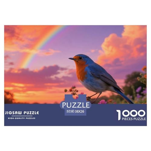 BlueVogel1000 Stück Rundes Puzzle Anspruchsvoll Für Erwachsene Mentales Training Geduld Konzentration Vogel Ideal Zur Entspannung Wandbild 38x26cm/1000pcs von QEVAWPAE