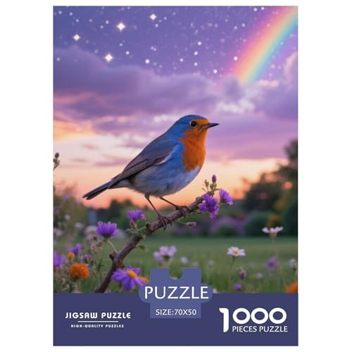 BlueVogel1000 Stück Rundes Puzzle Ausgewogen Für Eltern Und Kinder Visuelle Herausforderung Vogel Wochenendspiel Gerahmte Kunst 70x50cm/1000pcs von QEVAWPAE