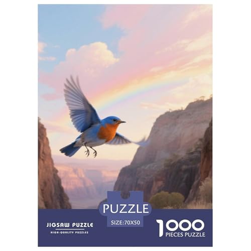 BlueVogel1000 Stück Rundes Puzzle Einfach Für Anfänger Kognitive Fähigkeiten Freizeit Logikspiel Vogel Hervorragend Als Geschenk Dekoration 70x50cm/1000pcs von QEVAWPAE