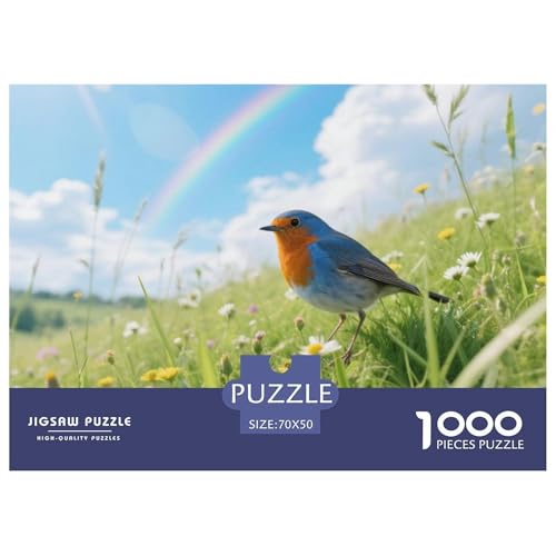 BlueVogel1000 Stück Rundes Puzzle Einfach Für Anfänger Kognitive Fähigkeiten Freizeit Logikspiel Vogel Hervorragend Als Geschenk Dekoration 70x50cm/1000pcs von QEVAWPAE