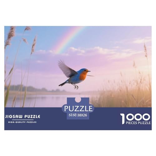 BlueVogel1000 Stück Rundes Puzzle Fortgeschrittenes Niveau Für Jugendliche Und Erwachsene Gehirntraining Visuelles Lernen Vogel Optimal Für Bildungseinrichtungen 38x26cm/1000pcs von QEVAWPAE