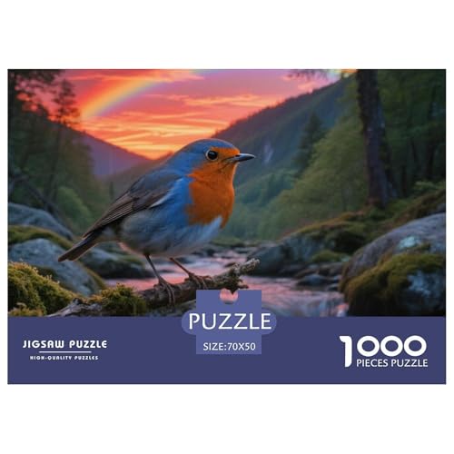 BlueVogel1000 Stück Rundes Puzzle Fortgeschrittenes Niveau Für Jugendliche Und Erwachsene Gehirntraining Visuelles Lernen Vogel Optimal Für Bildungseinrichtungen 70x50cm/1000pcs von QEVAWPAE