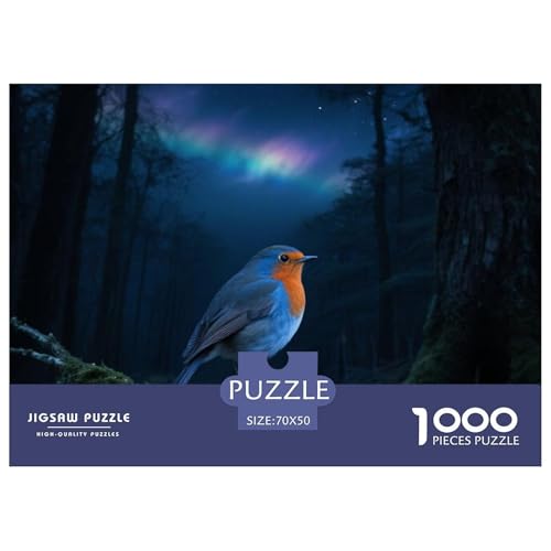 BlueVogel1000 Stück Rundes Puzzle Für Familien Logisches Denken Kreativitätsförderung Für Junge Menschen Vogel Familienzeit Wohnzimmerdekoration 70x50cm/1000pcs von QEVAWPAE