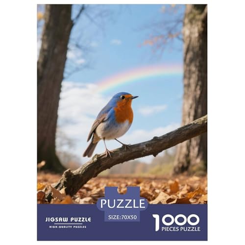 BlueVogel1000 Stück Rundes Puzzle Herausforderung Für Erwachsene Und Jugendliche Gehirntraining Vogel Wohnzimmerdekoration Kunstfokus 70x50cm/1000pcs von QEVAWPAE