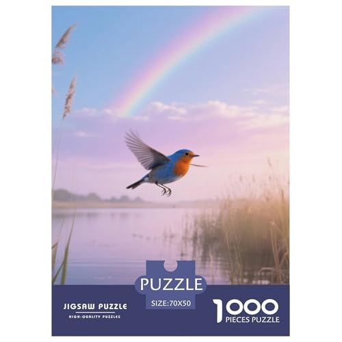 BlueVogel1000 Stück Rundes Puzzle Hoher Schwierigkeitsgrad Für Experten Problemlösung Konzentration Verbesserung Vogel Elegante Dekoration Geschenkidee 70x50cm/1000pcs von QEVAWPAE