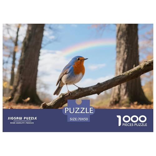 BlueVogel1000 Stück Rundes Puzzle Mittlerer Schwierigkeitsgrad Für Paare Hand-Auge-Koordination Vogel Perfekt Für Wanddeko Geschenk 70x50cm/1000pcs von QEVAWPAE