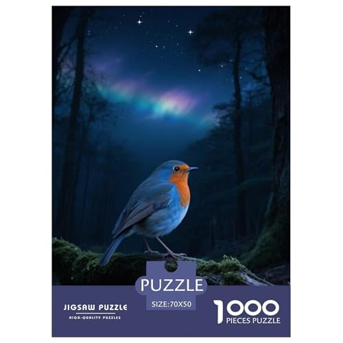 BlueVogel1000 Stück Rundes Puzzle Ruhiges Tempo Für Großeltern Und Kinder Sanftes Gehirntraining Vogel Schönes Geschenk Familienspaß 70x50cm/1000pcs von QEVAWPAE