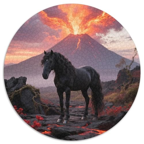 Bucephalus1000-teiliges Rundpuzzle MitPferd, EIN Anspruchsvolles Denkspiel Für Erwachsene, Ideal Für Ruhige Wochenenden 1000pcs (67.5x67.5cm) von QEVAWPAE