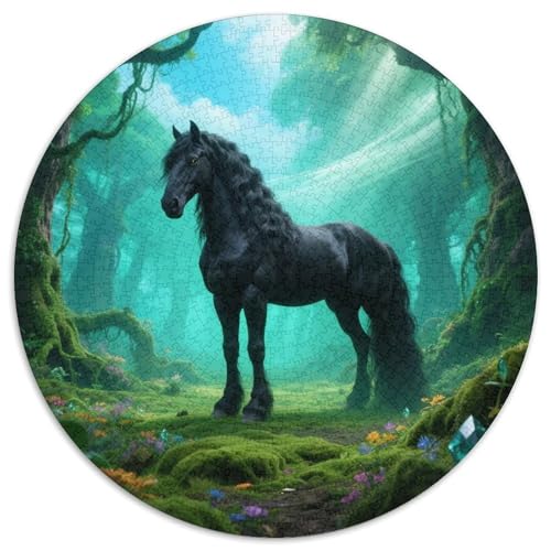 BucephalusAnspruchsvolles Rundpuzzle MitPferd, 1000 Teile Für Denkspiele Im Freundeskreis 1000pcs (67.5x67.5cm) von QEVAWPAE