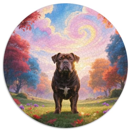 Bulldogs1000 Teile Rundpuzzle MitHaustierhund, Entspannend Und Lehrreich, Für Jugendliche Und Erwachsene 1000pcs (67.5x67.5cm) von QEVAWPAE
