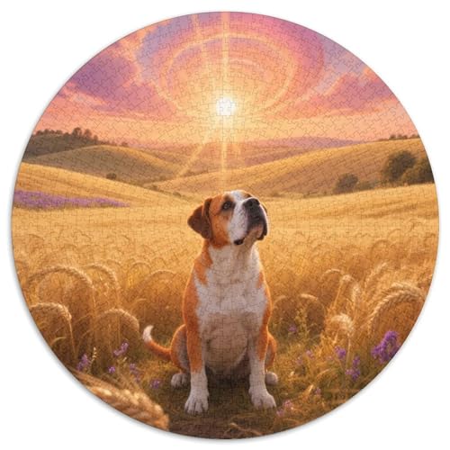 Bulldogs1000 Teile Rundpuzzle MitHaustierhund, Entspannend Und Lehrreich, Für Jugendliche Und Erwachsene 1000pcs (67.5x67.5cm) von QEVAWPAE