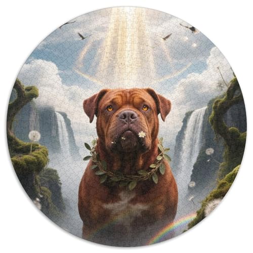 BulldogsEin Rundes Puzzle MitHaustierhund, 1000 Teile Voller Inspiration Für Wohnzimmer Oder Café 1000pcs (67.5x67.5cm) von QEVAWPAE