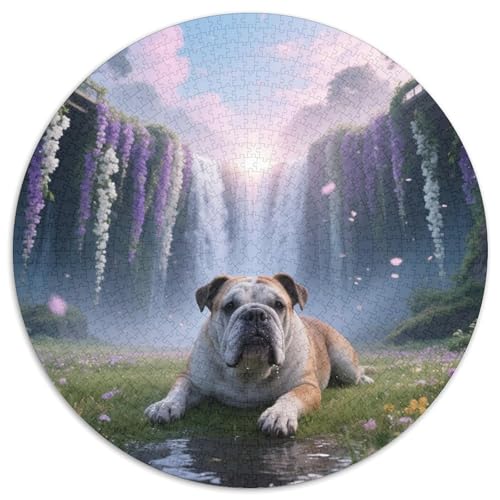 BulldogsHochwertiges Puzzle MitHaustierhund, 1000 Runde Teile Für Kreative Köpfe 1000pcs (67.5x67.5cm) von QEVAWPAE