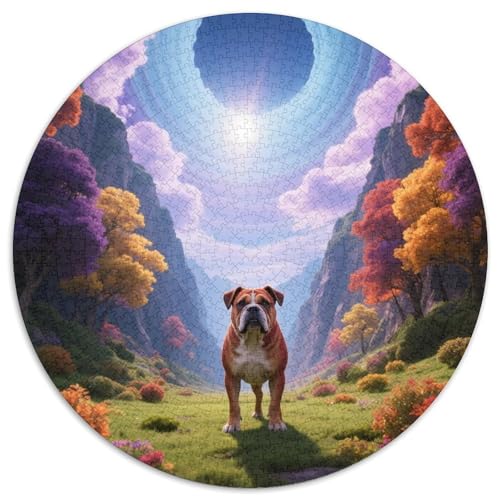 BulldogsPuzzlekunst MitHaustierhund, 1000-teilig Und Rund, Ideal Für Puzzleliebhaber Und Sammler 1000pcs (67.5x67.5cm) von QEVAWPAE