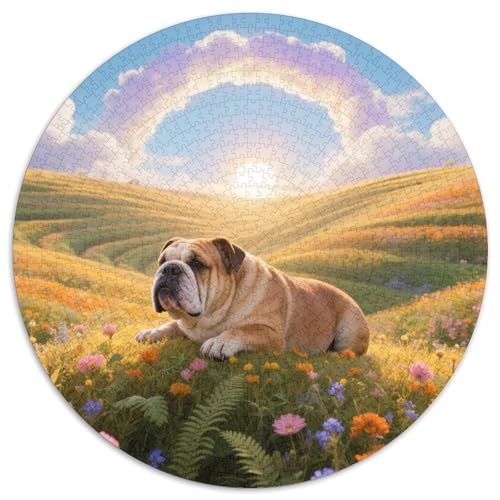 BulldogsSchönes Rundpuzzle MitHaustierhund, 1000 Teile Für Kreative Familiennachmittage 1000pcs (67.5x67.5cm) von QEVAWPAE