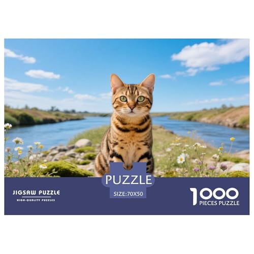 California Spangled, 1000-Teile-Puzzlespiel, Visuell Beeindruckendes Design, Sammlerstück, Ab 10 Jahren,Haustier Katze, 70x50cm/1000pcs von QEVAWPAE