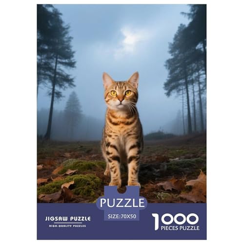 California Spangled, 1000-Teile-Puzzlespiel, Wunderschöne Detaillierte Illustration, Perfekt Zum Einrahmen, Ab 8 Jahren,Haustier Katze, 70x50cm/1000pcs von QEVAWPAE