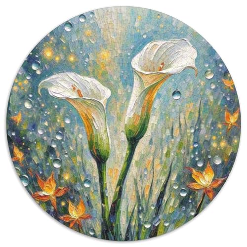 Calla LilyRunde Puzzlekunst Mit, 1000 Teile Voller Herausforderung, Perfekt Für Erwachsene Mit Geduld 1000pcs (67.5x67.5cm) von QEVAWPAE