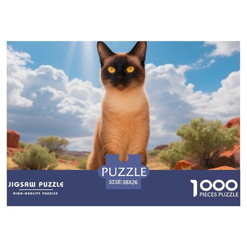 Caracal, 1000-Teile-Puzzlespiel, Spannende Herausforderung Für Die Ganze Familie, Ideal Für Heimdekoration, Ab 10 Jahren,Haustier Katze, 38x26cm/1000pcs von QEVAWPAE