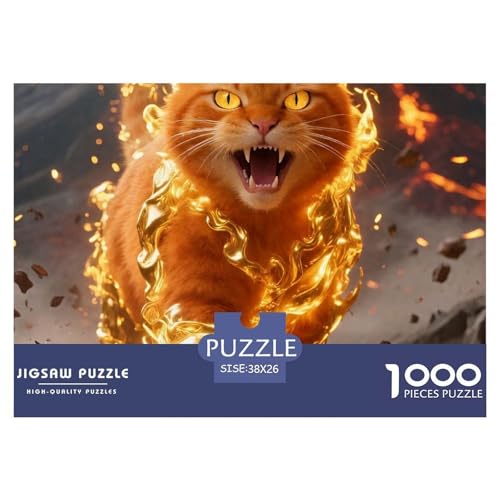 Cat, 1000-Teile-Puzzle, Entspannende Und Anspruchsvolle Freizeitbeschäftigung, Wanddekoration, Ab 12 Jahren, 38x26cm/1000pcs von QEVAWPAE