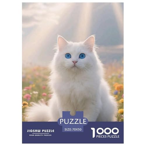 Cat, 1000-Teile-Puzzle, Fesselndes Und Entspannendes Hobby, Ideal Für Dekoration Oder Erinnerung, Ab 12 Jahren, 70x50cm/1000pcs von QEVAWPAE