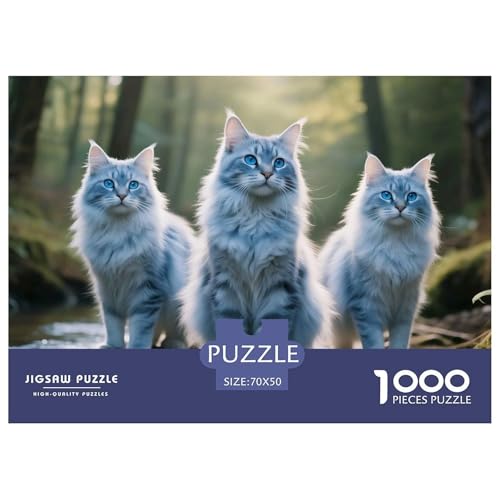 Cat, 1000-Teile-Puzzle, Fördert Achtsamkeit Und Kreativität, Ideal Für Zuhause, Ab 14 Jahren, 70x50cm/1000pcs von QEVAWPAE