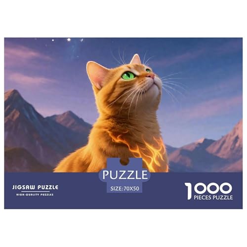 Cat, 1000-Teile-Puzzle, Fördert Achtsamkeit Und Kreativität, Ideal Für Zuhause, Ab 14 Jahren, 70x50cm/1000pcs von QEVAWPAE