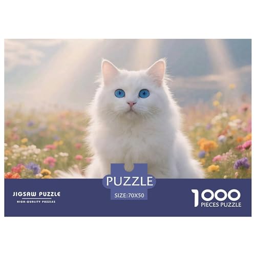 Cat, 1000-Teile-Puzzle, Fördert Achtsamkeit Und Kreativität, Ideal Für Zuhause, Ab 14 Jahren, 70x50cm/1000pcs von QEVAWPAE