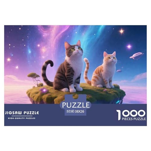 Cat, 1000-Teile-Puzzle, Harmonische Verbindung Von Kunst Und Spiel, Ideal Zum Verschenken, Ab 14 Jahren, 38x26cm/1000pcs von QEVAWPAE