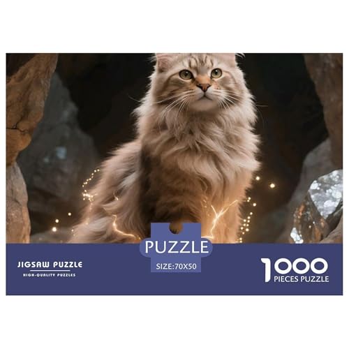 Cat, 1000-Teile-Puzzle, Reiche Details Und Lebendige Farben, Perfekt Für Kunstrahmen, Ab 12 Jahren, 70x50cm/1000pcs von QEVAWPAE