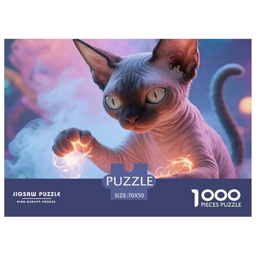 Cat, 1000-Teile-Puzzle, Reiche Details Und Lebendige Farben, Perfekt Für Kunstrahmen, Ab 12 Jahren, 70x50cm/1000pcs von QEVAWPAE