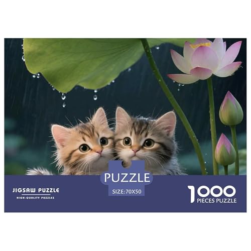 Cat, 1000-Teile-Puzzle, Unterhaltsame Und Bereichernde Erfahrung, Geschenk Oder Dekoration, Ab 12 Jahren, 70x50cm/1000pcs von QEVAWPAE