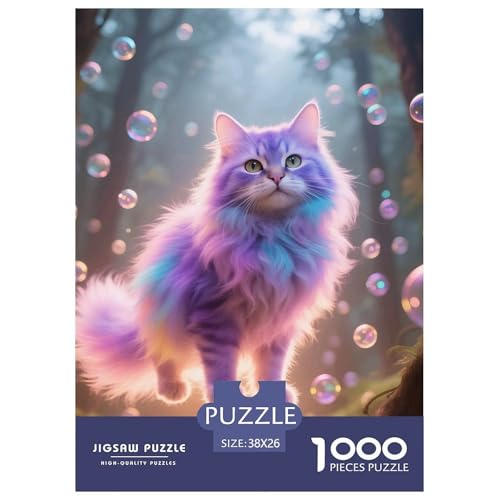 Cat, 1000-Teile-Puzzle, Unterhaltsames Gehirntraining Und Entspannung, Ideal Zum Einrahmen, Ab 12 Jahren, 38x26cm/1000pcs von QEVAWPAE