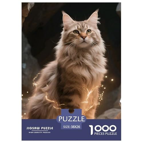 Cat, 1000-Teile-Puzzle, Unterhaltsames Gehirntraining Und Entspannung, Ideal Zum Einrahmen, Ab 12 Jahren, 38x26cm/1000pcs von QEVAWPAE