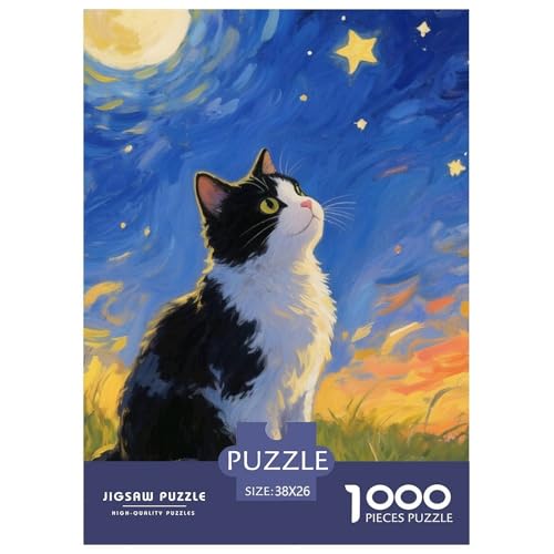 Cat, 1000-Teile-Puzzle, Unterhaltsames Und Beruhigendes Hobby, Perfekt Für Wandbilder, Ab 14 Jahren, 38x26cm/1000pcs von QEVAWPAE