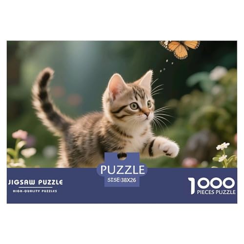 Cat, 1000-Teile-Puzzlespiel, Abwechslungsreich Und Stimulierend, Perfekt Für Sammler Oder Familien, Ab 10 Jahren, 38x26cm/1000pcs von QEVAWPAE