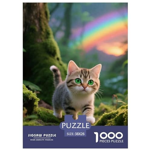 Cat, 1000-Teile-Puzzlespiel, Abwechslungsreich Und Stimulierend, Perfekt Für Sammler Oder Familien, Ab 10 Jahren, 38x26cm/1000pcs von QEVAWPAE
