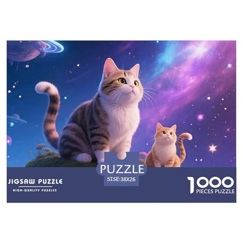 Cat, 1000-Teile-Puzzlespiel, Abwechslungsreich Und Stimulierend, Perfekt Für Sammler Oder Familien, Ab 10 Jahren, 38x26cm/1000pcs von QEVAWPAE