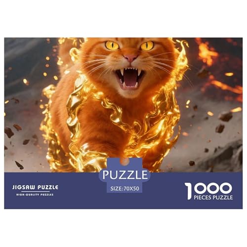Cat, 1000-Teile-Puzzlespiel, Abwechslungsreich Und Stimulierend, Perfekt Für Sammler Oder Familien, Ab 10 Jahren, 70x50cm/1000pcs von QEVAWPAE