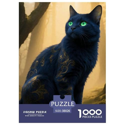 Cat, 1000-Teile-Puzzlespiel, Detailreiche Und Farbenfrohe Bilder, Ideal Für Sammler Oder Besondere Anlässe, Ab 8 Jahren, 38x26cm/1000pcs von QEVAWPAE