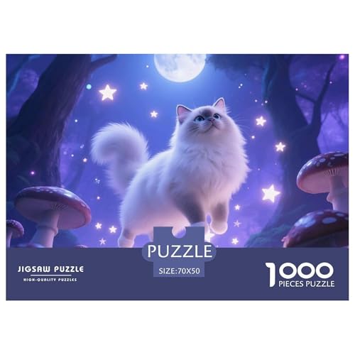 Cat, 1000-Teile-Puzzlespiel, Detailreiche Und Farbenfrohe Bilder, Ideal Für Sammler Oder Besondere Anlässe, Ab 8 Jahren, 70x50cm/1000pcs von QEVAWPAE