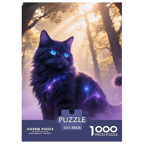 Cat, 1000-Teile-Puzzlespiel, Elegantes Und Sorgfältiges Design, Ideal Als Wandkunst Oder Für Sammler, Ab 8 Jahren, 38x26cm/1000pcs von QEVAWPAE