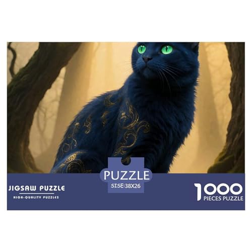 Cat, 1000-Teile-Puzzlespiel, Künstlerisch Gestaltete Komposition, Perfekt Zur Wandgestaltung, Ab 8 Jahren, 38x26cm/1000pcs von QEVAWPAE