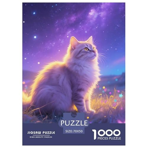 Cat, 1000-Teile-Puzzlespiel, Liebevoll Gestaltete Motive, Perfekt Für Familienabende, Ab 10 Jahren, 70x50cm/1000pcs von QEVAWPAE