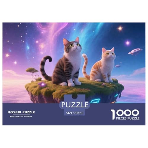 Cat, 1000-Teile-Puzzlespiel, Visuell Beeindruckendes Design, Sammlerstück, Ab 10 Jahren, 70x50cm/1000pcs Cat, 1000-Teile-Puzzlespiel, Visuell Beeindruckendes Design, Sammlerstück, Ab 10 Jahren, 70x50cm/1000pcs von QEVAWPAE