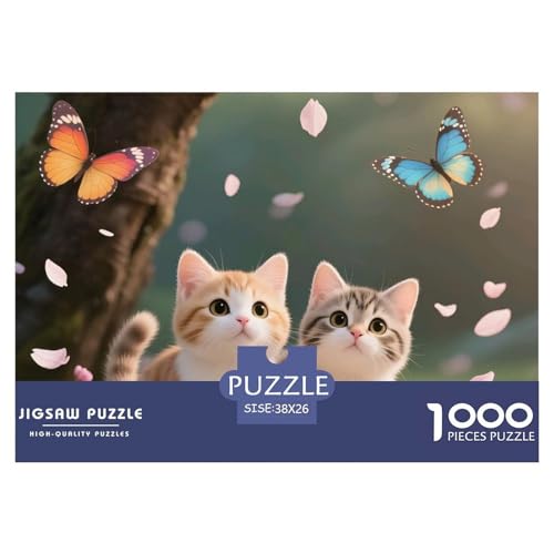 Cat, Puzzle Mit 1000 Teilen, Fördert Gedächtnis Und Kreativität, Perfekt Zum Verschenken, Ab 10 Jahren, 38x26cm/1000pcs von QEVAWPAE