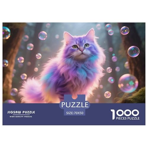 Cat, Puzzle Mit 1000 Teilen, Kreative Und Angenehme Freizeitbeschäftigung, Wanddekoration, Ab 12 Jahren, 70x50cm/1000pcs von QEVAWPAE