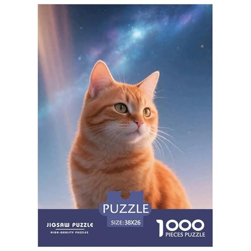 Cat, Puzzle Mit 1000 Teilen, Kreatives Und Lohnendes Rätsel, Perfekt Für Souvenirs Oder Kunstwerke, Ab 10 Jahren, 38x26cm/1000pcs von QEVAWPAE